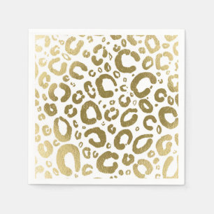 Wit & Goud Glam Luipaardprint Feest Servet