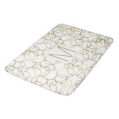 Wit Goud Glam Stijlvolle Cirkels Monogram Badmat (Gekanteld)