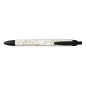 Wit Goud Glam Stijlvolle Cirkels Monogram Zwarte Inkt Pen (Achterkant)