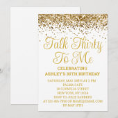 Wit Goud Glitter 30e Verjaardag Praat Dertig Voor Kaart (Voorkant / Achterkant)