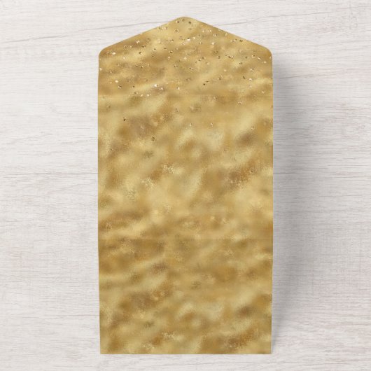 Wit Goud glitter confetti sparkle Bruiloft All In One Uitnodiging (Buitenkant)