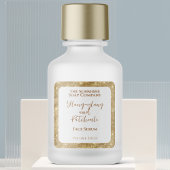 Wit Goud Glitter Cosmetica Dropper Fleslabel Vierkante Sticker