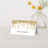 Wit & Goud Glitter Drip Bruiloft Receptie (Achterkant)