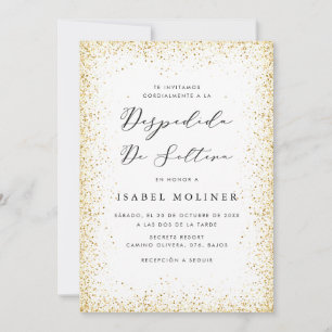 Wit Goud Glitter Lijst Spaans Vrijgezellenfeest Kaart