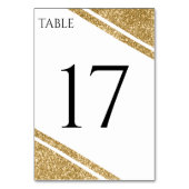 Wit & Goud Glitter Streep Bruiloft Receptie Kaart (Voorkant)