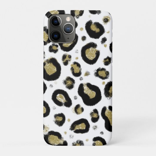 Wit Goud Glitter & Zwart Luipaard Jachtluipaard Pr Case-Mate iPhone Case (Achterkant)
