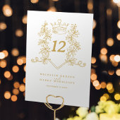 Wit Goud hart kroon bruiloft Kaart