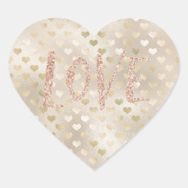 Wit Goud Harten Blush Roze Glitter Liefde Hart Sticker