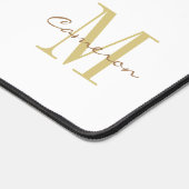 Wit Goud Initiaal en Naam Gepersonaliseerd Bureaumat (Hoek)