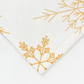 Wit & Goud Kerstsneeuwvlok Patroon Winter Fleece Deken (Hoek)