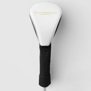 Wit & Goud Kleuren Professioneel Trendy Eenvoudig Golfheadcover