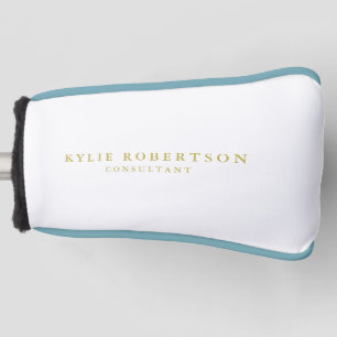 Wit & Goud Kleuren Professioneel Trendy Effen Golfheadcover