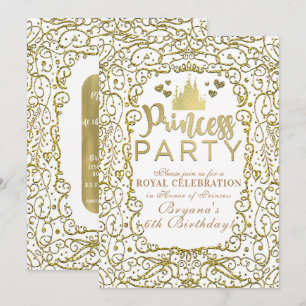 Wit & Goud Koninklijk Kasteel PRINSESSEN FEEST Ver Kaart