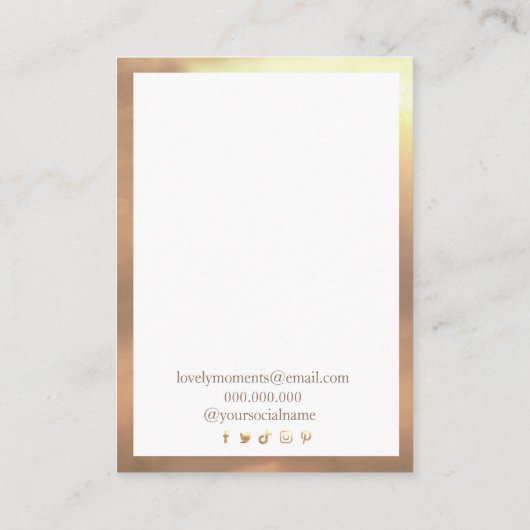 Wit Goud Lijst Moderne kettingen oorbellen Visitekaartje (Achterkant)
