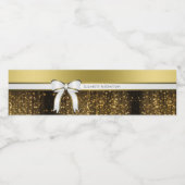 Wit & Goud Lint Bruiloft Water Flesetiket Waterfles Etiket (Enkel label)