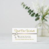 Wit & Goud Lint Bruiloft Website Behuizing Informatiekaartje (Staand voorkant)