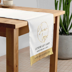 Wit & Goud Logo Business Event Modern Branded Korte Tafelloper