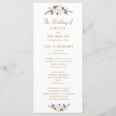 wit & goud magnolia bloemenhuwelijksprogramma programma (Voorkant)