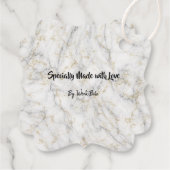 Wit Goud Marmer Business QR Code Verpakking Labels (Achterkant)