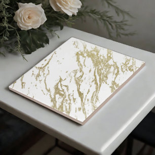 Wit & Goud Marmer Luxe Keramische Tegels Tegeltje