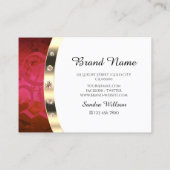 Wit Goud met Roze Rood Gradiënt Marmer Monogram Visitekaartje (Achterkant)