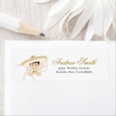 Wit Goud Mexicaanse Jongen Doop 1e Verjaardag Etiket (Insitu)