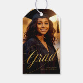 Wit & Goud Minimalistisch Afstudeerder Kalligrafie Cadeaulabel (Achterkant)