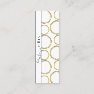 Wit & Goud Modern Glam Elegante Cirkels Mini Visitekaartje