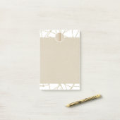 Wit Goud Moderne Geometrische Kraft Rustieke Monog Post-it® Notes (Op bureau)