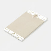 Wit Goud Moderne Geometrische Kraft Rustieke Monog Post-it® Notes (Schuin)