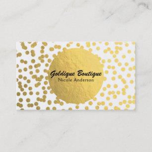 Wit & Goud Nep-Folie Confetti Moderne Glamour Visitekaartje