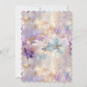 Wit Goud Paarse Blauwe Bloemen Kaart (Achterkant)