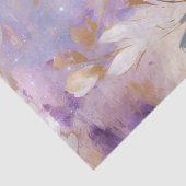 Wit Goud Paarse Blauwe Bloemen Tissuepapier (Detail)