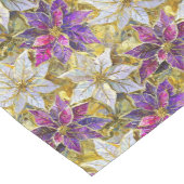 Wit Goud Paarse Roze Kerstmis Poinsettias Medium Tafelloper (Hoek)