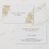 Wit & Goud  Paisley Kant Visitekaartje (Voorkant / Achterkant)