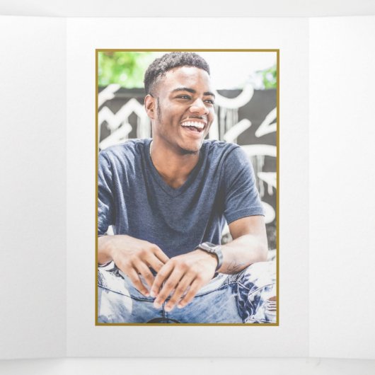 Wit & Goud Polka Dot, Baby shower Suite Drieluik Uitnodiging (Binnenkant midden)