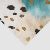 Wit Goud Turquoise Zwart Koeienhuid Naam Tissuepapier (Detail)