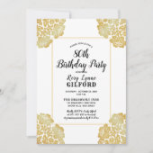 Wit | Goud Victoriaans ras 80e verjaardag Kaart (Voorkant)