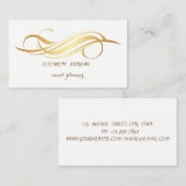 , wit, goud visitekaartje (Voorkant / Achterkant)