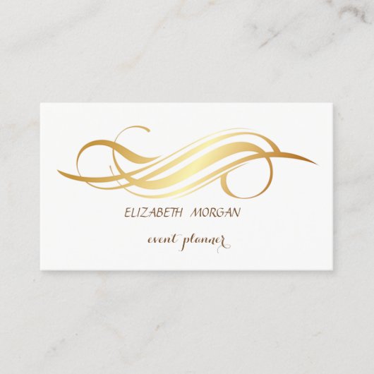 , wit, goud visitekaartje (Voorkant)