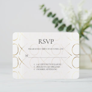 Wit Goud XOXO Love Wedding RSVP Kaartje