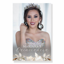 Wit Goud Zilveren Winter Bloemen Quinceañera