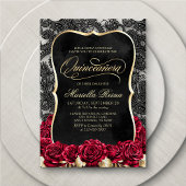 Wit Goud Zwart Quinceañera Kaart