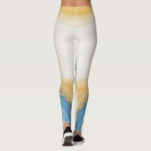 Wit-gouden-blauwe print Leggings (Achterkant)