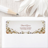 Wit Gouden Bloem Retouradres Label (Insitu)