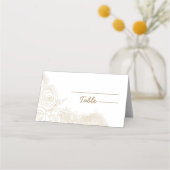 Wit Gouden Bloemen Elegante Huwelijk (Achterkant)