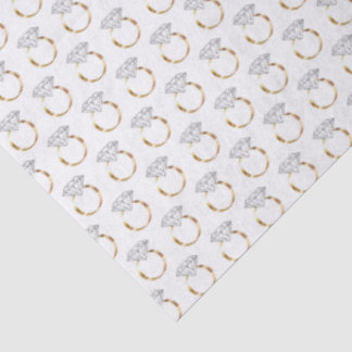 Wit Gouden Diamanten Verlovings Huwelijksring Patr Tissuepapier