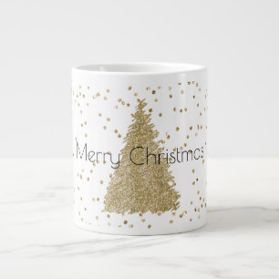 Wit Gouden Glitter Sparkle Kerstboom Extra Grote Beker