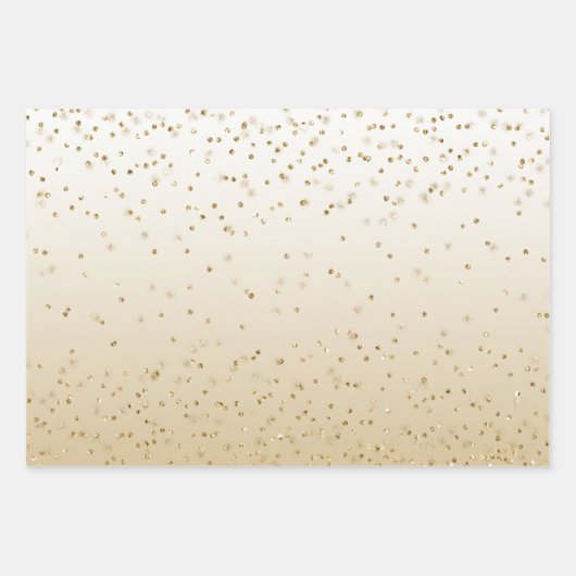 Wit Gouden Glitz Sparkle Stripes Leopard Inpakpapier Vel (Voorkant)