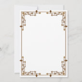 Wit  Gouden Grens Islamitisch Moslim Bruiloft Kaart (Achterkant)